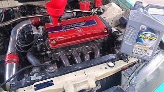 JDM Integra B20 Vtec Build Ep 84 Engine Oil Change [upl. by Jehial]