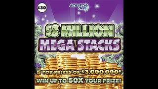 30 3 Million Mega Stacks  PA Lottery Scratch Off Ticket [upl. by Aihset]