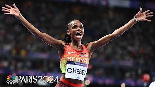 Beatrice Chebet adds a SECOND gold medal in Paris with 10000m victory  Paris Olympics  NBC Sports [upl. by Spenser919]