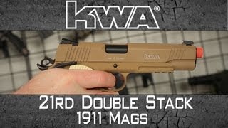 Airsoft GI  KWA 21 Round Capacity Double Stack 1911 Mags With Tutorial [upl. by Pittel]