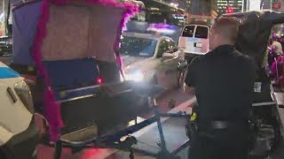 NYPD cracking down on pedicab price gouging illegal street vendors in Midtown [upl. by Tedi]