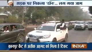 Mafia Don Atique Ahmed Convoy Caused Traffic Jam at AllahabadKanpur Highway [upl. by Sacram]