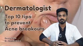 Get Acne free Skin  Dermatologist Top 10 tips for Acne prone skin drthamizhinian skincare acne [upl. by Ajup]