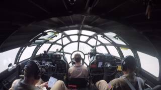 Boeing B29 Superfortress Fifi  Landing at Oshkosh WI  Airventure 2016  Cockpit View [upl. by Nihhi]