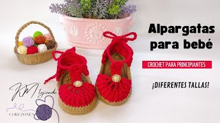 ALPARGATAS TEJIDAS A CROCHET PARA BEBÉ  PASO A PASO  TODAS LAS TALLAS [upl. by Irovi]