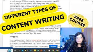 Different Types of Content Writing [upl. by Neesay]