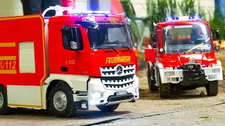 MEGA RC TRUCKS RC FIRE TRUCKS RC FIRE RESCUE OPERATION RC TRAIN RC DUMP TRUCK RC WHEEL LOADER [upl. by Sturges]