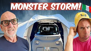 MONSTER STORM Hits ITALIAN Camping Adventure In Citroen Ami⛺️☔️🇮🇹🚙 [upl. by Garibald]