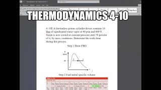 Thermodynamics 410 A frictionless piston–cylinder device contains 16 lbm of superheated water vapor [upl. by Llenej]