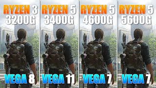 Ryzen 3 3200G vs Ryzen 5 3400G vs Ryzen 5 4600G vs Ryzen 5 5600G  Gaming Test in 5 Games [upl. by Ahders]