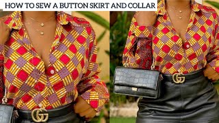 How to Cut and Sew a Female Shirt with a Collar Beginners Friendly Tutorial [upl. by Usanis]