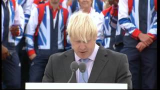 Boris Johnson at the Team GB parade [upl. by Yemerej]