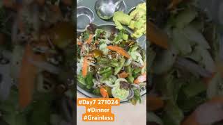 Day 7 rakaala dieting food grainless salad journey eatingbehaviour love diaries dinner [upl. by Anelehs990]