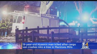 19YearOld From Hyannis Dies After Van Crashes Into A Tree In Barnstable [upl. by Ellenwahs431]