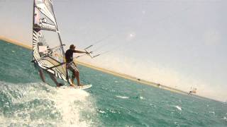 Kitesurfer and windsurfer on one board [upl. by Sirrah]