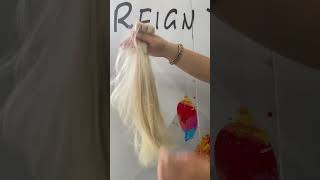 Flat Weft Extensions 60A Light Platinum Blonde Weft Hair Extensions  REIGN HAIR [upl. by Mure789]