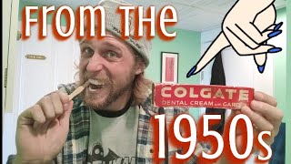 I Brushed My Teeth With 70 YEAR OLD TOOTHPASTE From The 1950s [upl. by Fonsie]