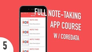 Xcode iOS Swift Course  Create a Full NoteTaking App  Part 5  TableView Cell Setup [upl. by Arfihs]