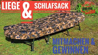 Unboxing amp Gewinnen Liege und Schlafsack in einem – MK 8 Bein Bedchair Camo Sleeping System [upl. by Anelra]