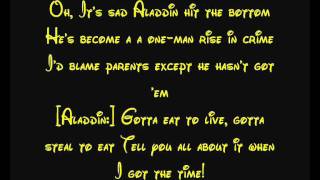 One Jump Ahead  Aladdin Lyrics [upl. by Karney598]