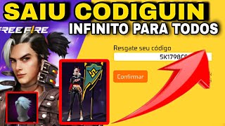 Resgate AGORA 😉 NOVOS CODIGUIN Infinito FREE FIRE COMO VOCÊ VAI TA RESGATANDO Skins novas 2024 [upl. by Burnard]