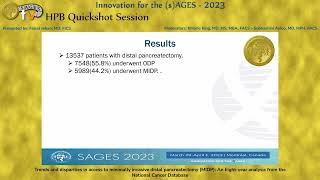 Trends and disparities in access to minimally invasive distal pancreatectomy MIDP [upl. by Rimisac]