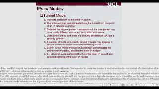 03 IPsec Part 2 Modes of operation Transport mode amp Tunnel mode [upl. by Desberg401]