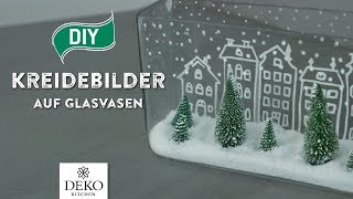 DIY Weihnachtsdeko mit trendigen Kreidebildern auf Glasvasen How to Deko Kitchen [upl. by Xeno22]