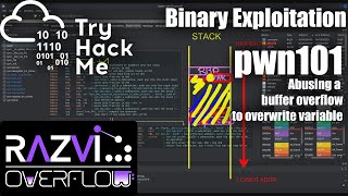 Exploiting Buffer Overflow BOF tutorial  pwn101  PWN101  TryHackMe [upl. by Milewski]