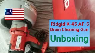 Ridgid Drain Cleaning Gun K45AF 5 with Autofeed Unboxing and First Impression [upl. by Yecal]