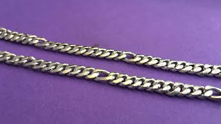 How the silver figaro chain is made  figaro chain  how to make silver curb chain  4K video [upl. by Bartlet]