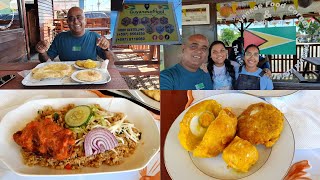 REAL TASTING GUYANESE FOOD AND SNACKS RIGHT HERE IN PARAMARIBO SURINAME [upl. by Nylodnewg]