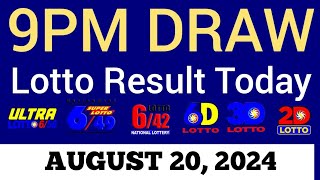 Lotto Result Today 9pm Draw August 20 2024 Swertres Ez2 PCSO Live Result [upl. by Ydner]