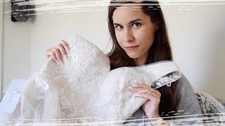 Unboxing My Azazie Custom Size Wedding Dress Wedding Planning Vlog Series Part 3 [upl. by Christenson145]