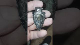 Goldsheen arrowhead flintknapped pendant jewelry obsidian handmade [upl. by Lourdes]