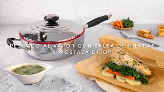 Pescado al vapor con salsa de hierbas y mostaza de dijon [upl. by Ricky]