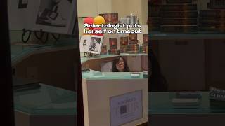 SCIENTOLOGIST ON TIMEOUT Scientology Worker Hides In Corner When She Sees Me [upl. by Cox]