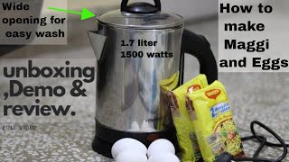 Prestige Electric kettle 17 litre Hindi UnboxingDemo and review [upl. by Halil]