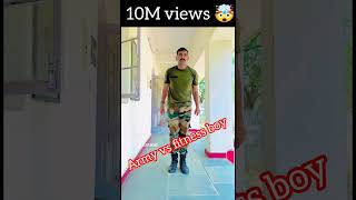 Army vs fitness boy 10 lakhs views 🤯 army k liye army armylover motivation shotsfeed [upl. by Enimrac]