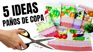 Customiza tus Paños de Cocina  5 ideas para decorar paños de cocina o copa [upl. by Sucramed891]