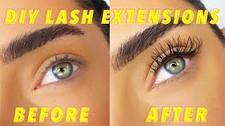 diy lash extensions  at home lash extensions [upl. by Parshall]