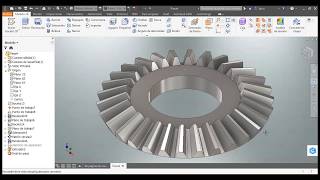 Engranaje cónico de dientes rectos INVENTOR [upl. by Ilahsiav]