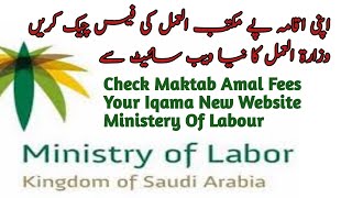 How To Check Iqama Fees Maktab Al Amal New Website 2020 Ministry of labour [upl. by Dlaner316]