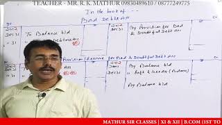 Provision for bad and doubtful debts Solved Sums 020304amp 05  Mathur Sir Classes [upl. by Eanil]