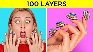 100 LAYERS CHALLENGE  100 Layers of Makeup  Ultimate 100 Coats by 123 GO CHALLENGE [upl. by Ailito687]