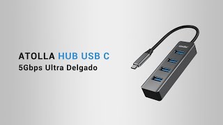 atolla Portátil 4 Puertos Hub USB 30 Tipo C  C106 [upl. by Veneaux]