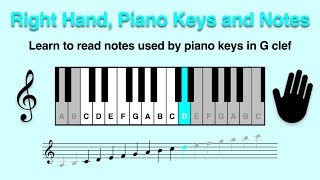 Piano for beginners Learn to read notes and keys in 2 minutes D in G clef 9 notes [upl. by Airamahs]