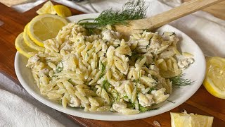 Chicken Orzo Salad With Lemon and Dill Recipe [upl. by Marci638]