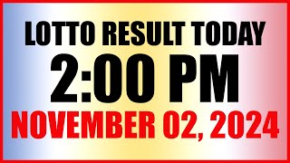 Lotto Result Today 2pm November 2 2024 Swertres Ez2 Pcso [upl. by Dielle955]