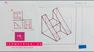 ISOMÉTRICO A6 a partir de vistas planas  proyecciones ortogonales [upl. by Solomon108]